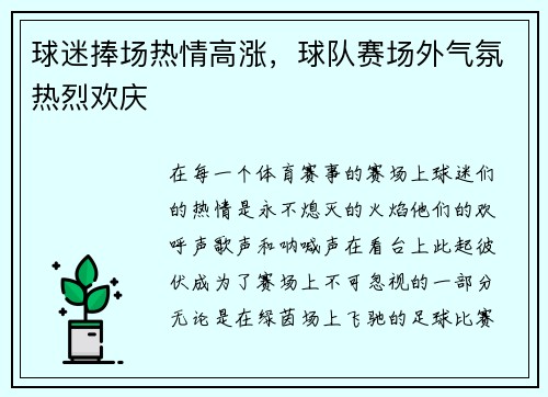 球迷捧场热情高涨，球队赛场外气氛热烈欢庆